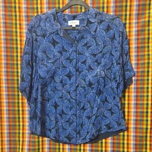 Evereve Rayon Abstract Print Shirt  M